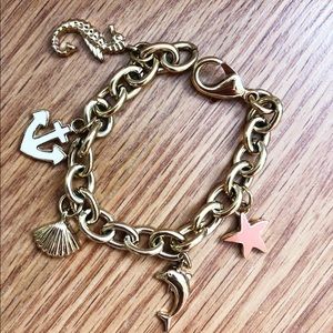 Nautical gold charm bracelet